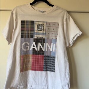 Ganni Multicolor Patchwork Graphic Tee